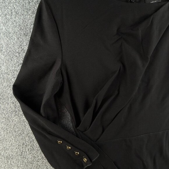 Giorgio Armani Asymmetric Keyhole Midi Dress Italy Black Size 44 (8 US) $1400 - Picture 2 of 16